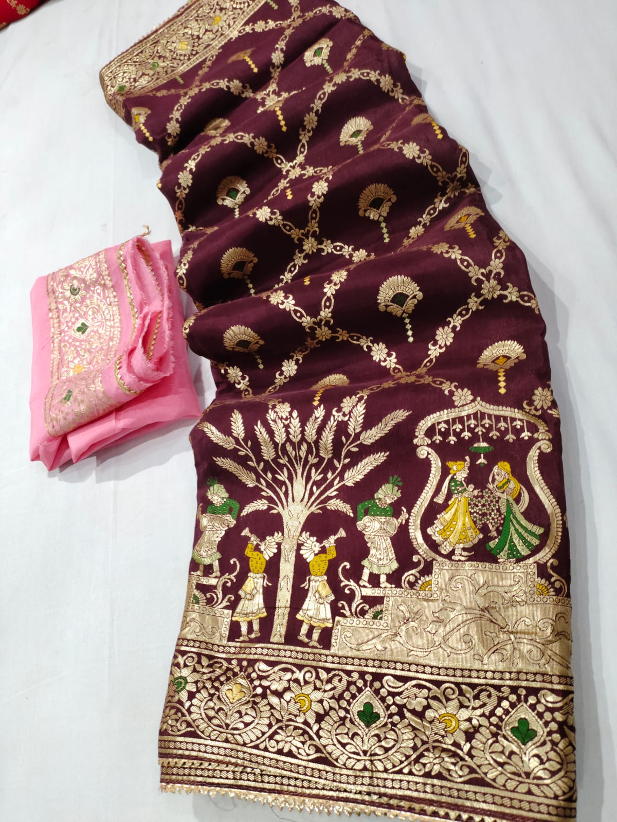 Pure Dolla Radian Silk Jari Fabric Saree OR , RTK
