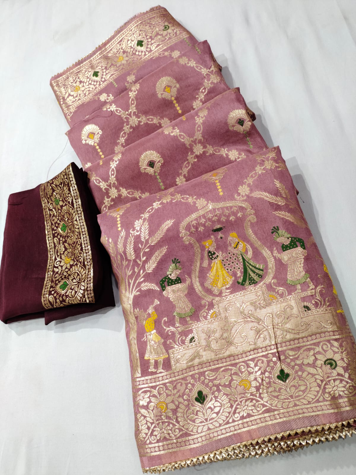 Pure Dolla Radian Silk Jari Fabric Saree OR , RTK