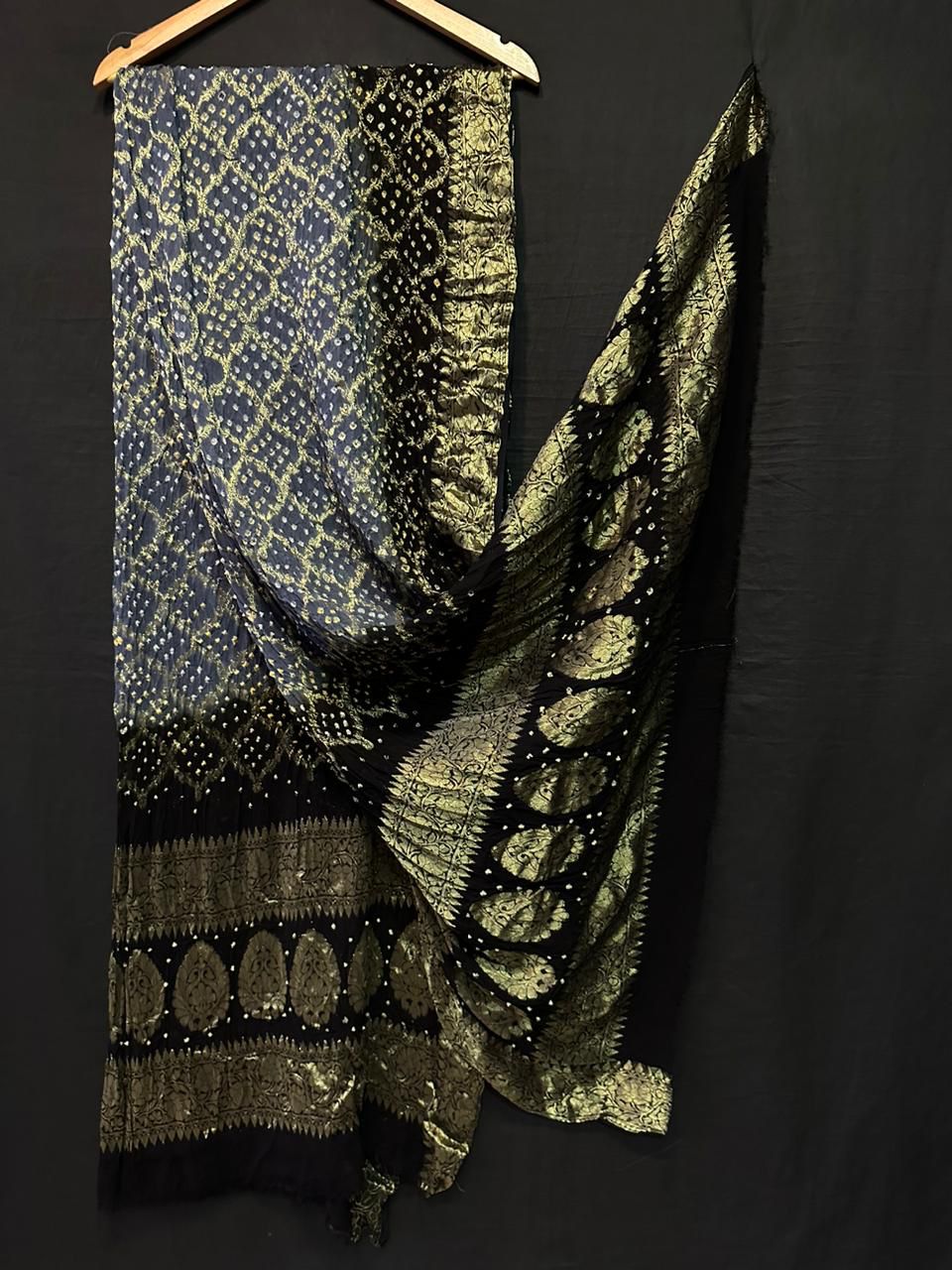 Georgette Double shaded cheks Bandhej Duptta , OR , KCPC