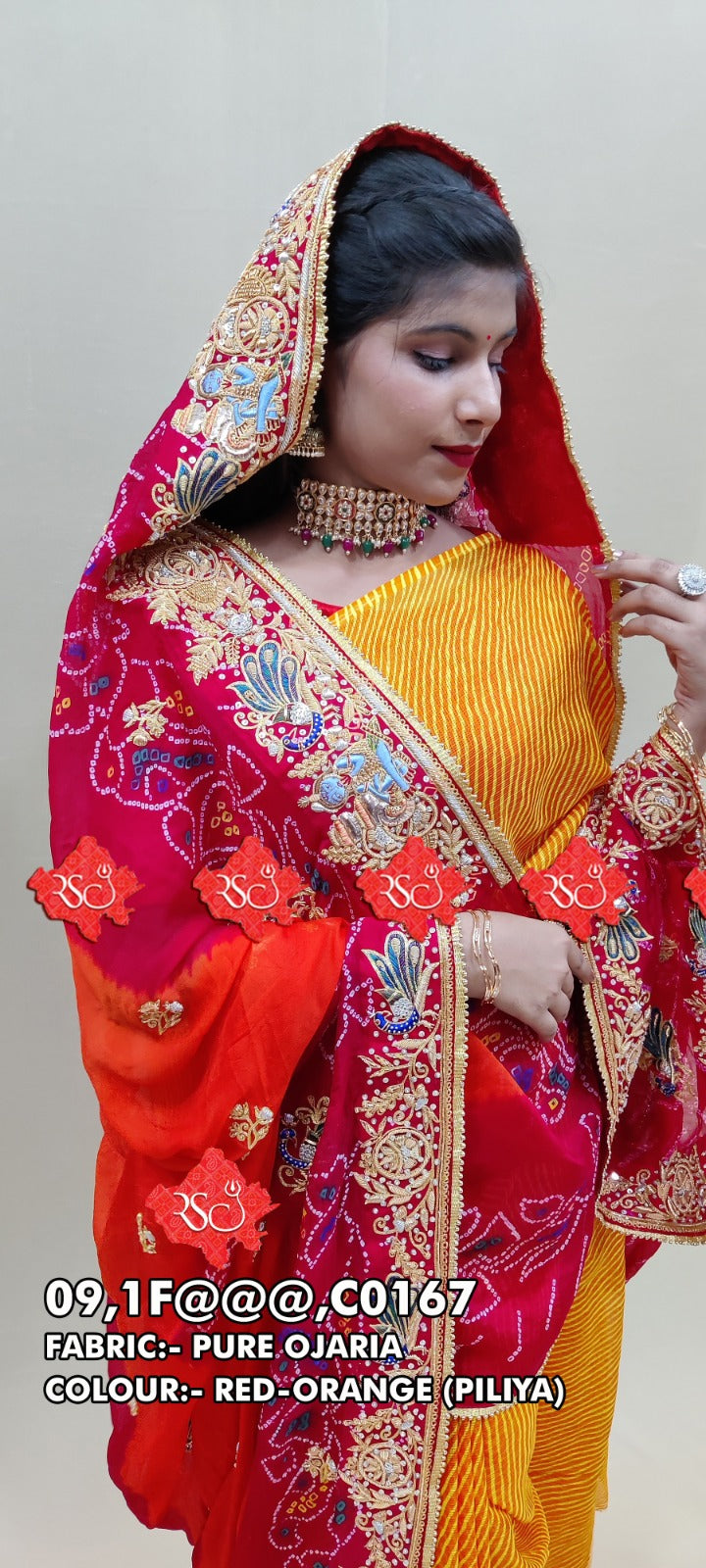 Beautifull Aara-Taari Work Marwari Chunri
