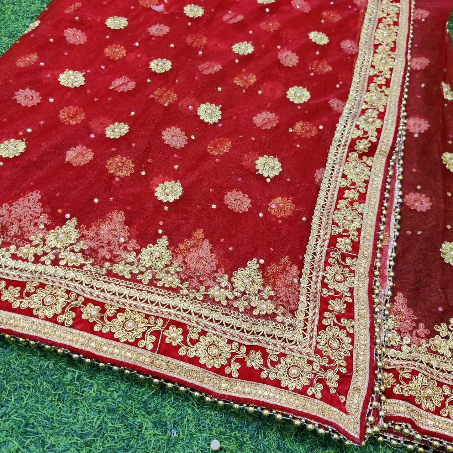 Designer Bridal Net Dupattas - KcPc Bandhani