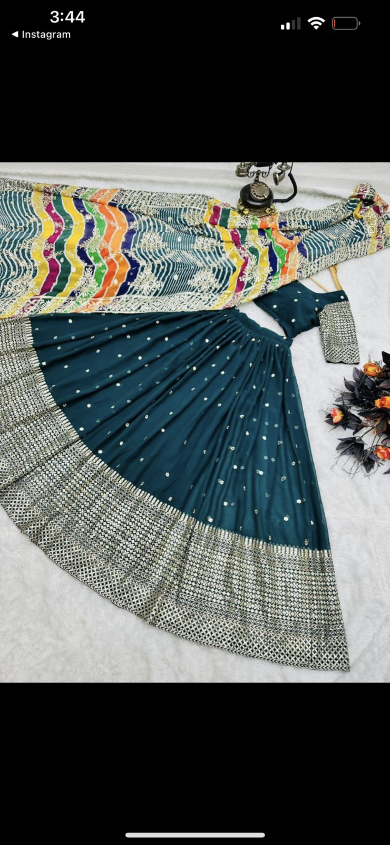 FOX GEORGETTE EMBROIDERY SEQUENCE LEHENGA