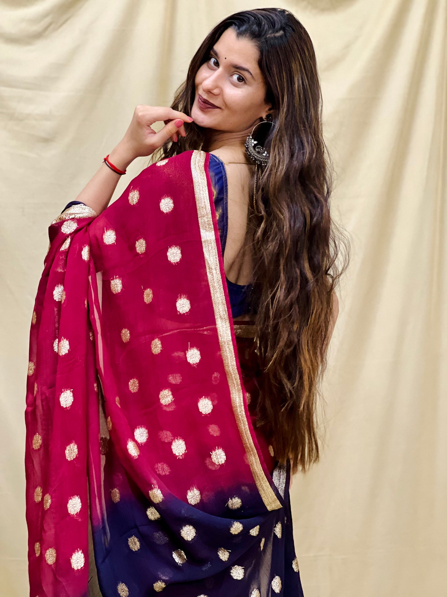 Pure Georgette Saree With Zari Weaving