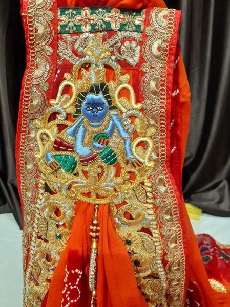 Marwadi Chunri Pila Belbuti Stole - KcPc Bandhani