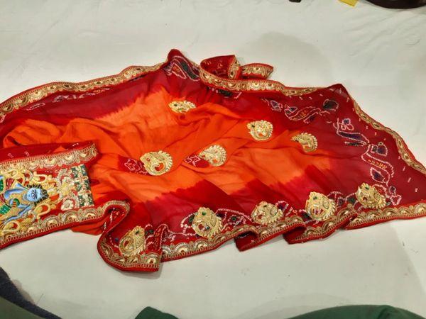 Marwadi Chunri Pila Belbuti Stole - KcPc Bandhani