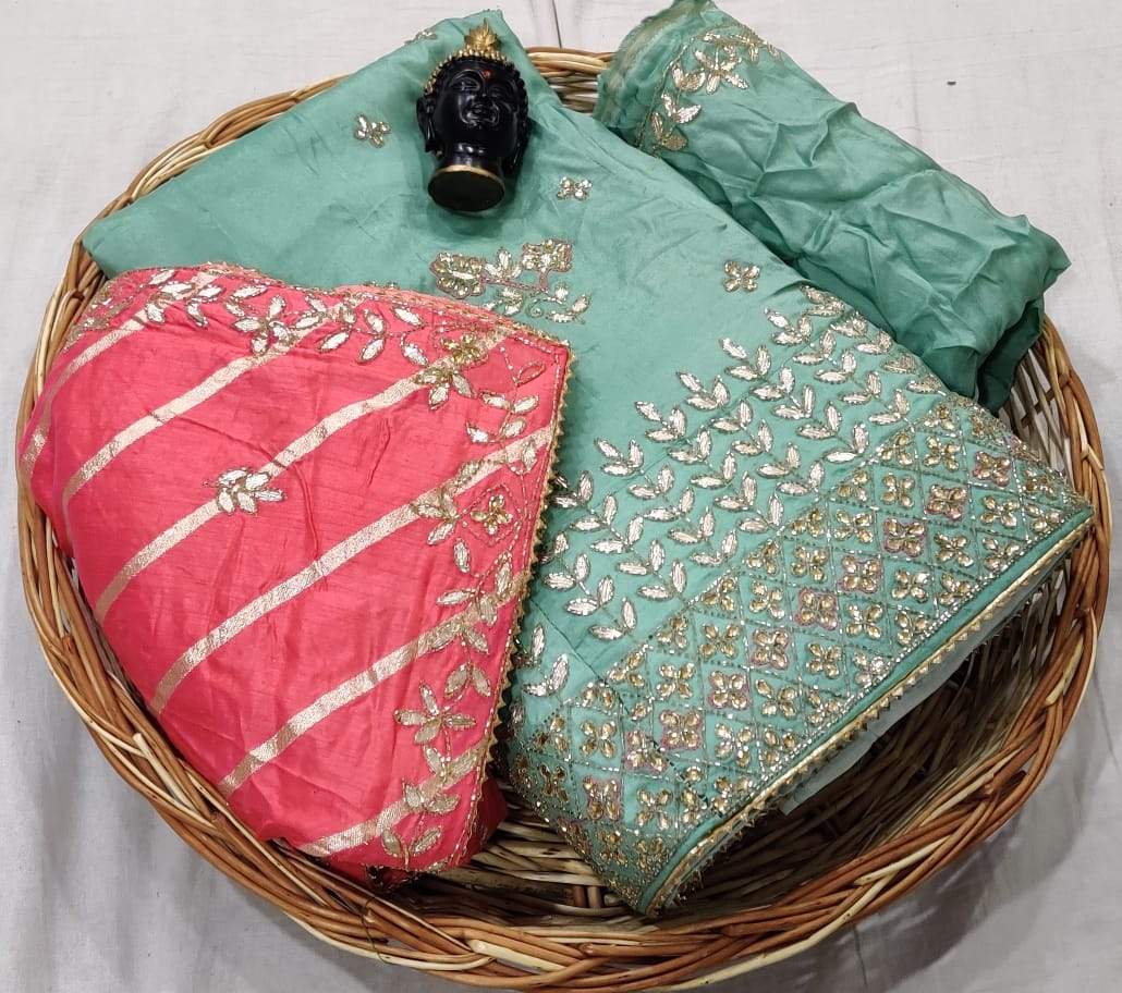 pure upada silk lehnga - KcPc Bandhani