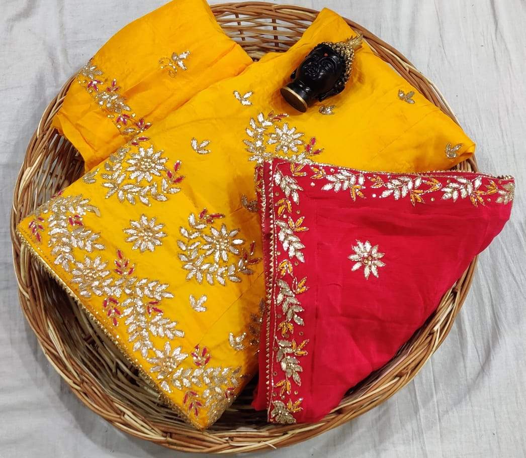 pure upada silk lehnga - KcPc Bandhani