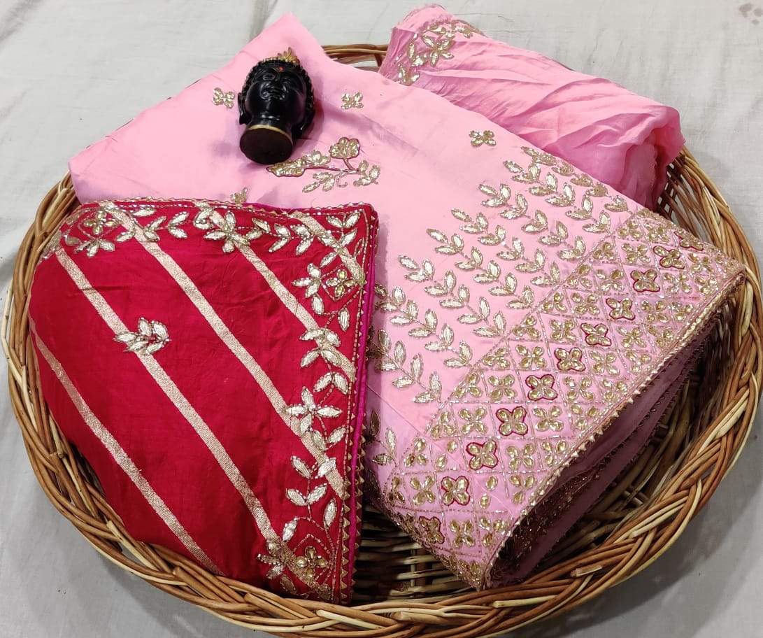 pure upada silk lehnga - KcPc Bandhani