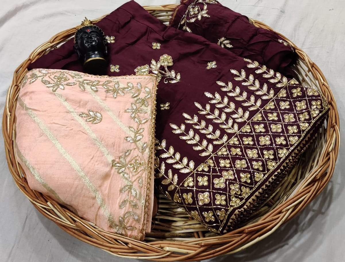 pure upada silk lehnga - KcPc Bandhani