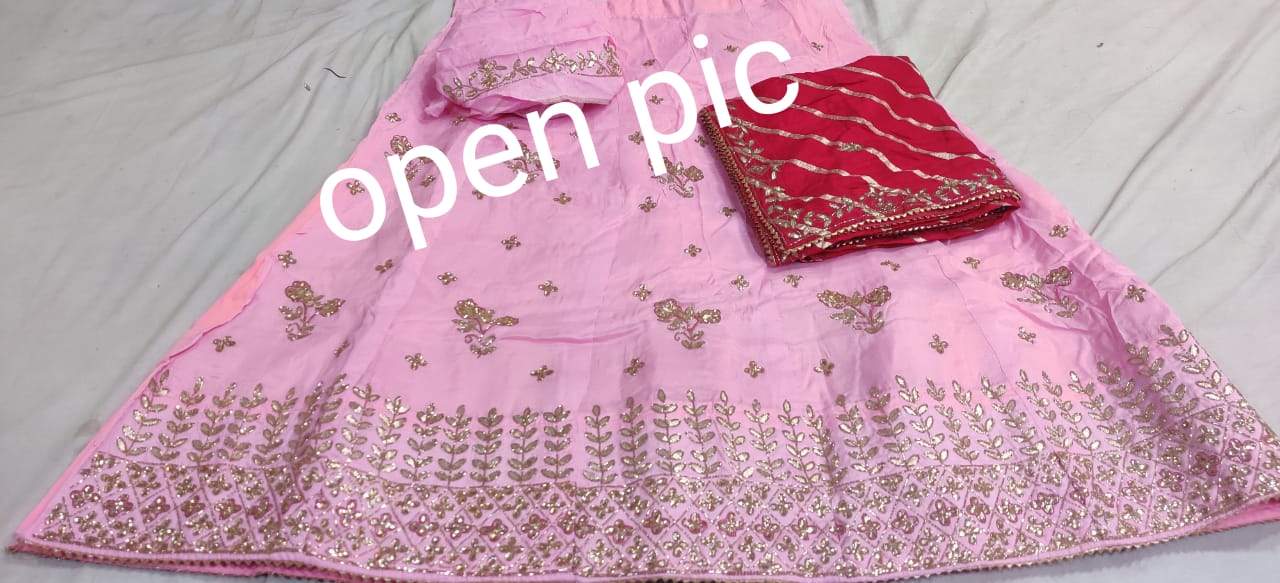 pure upada silk lehnga - KcPc Bandhani