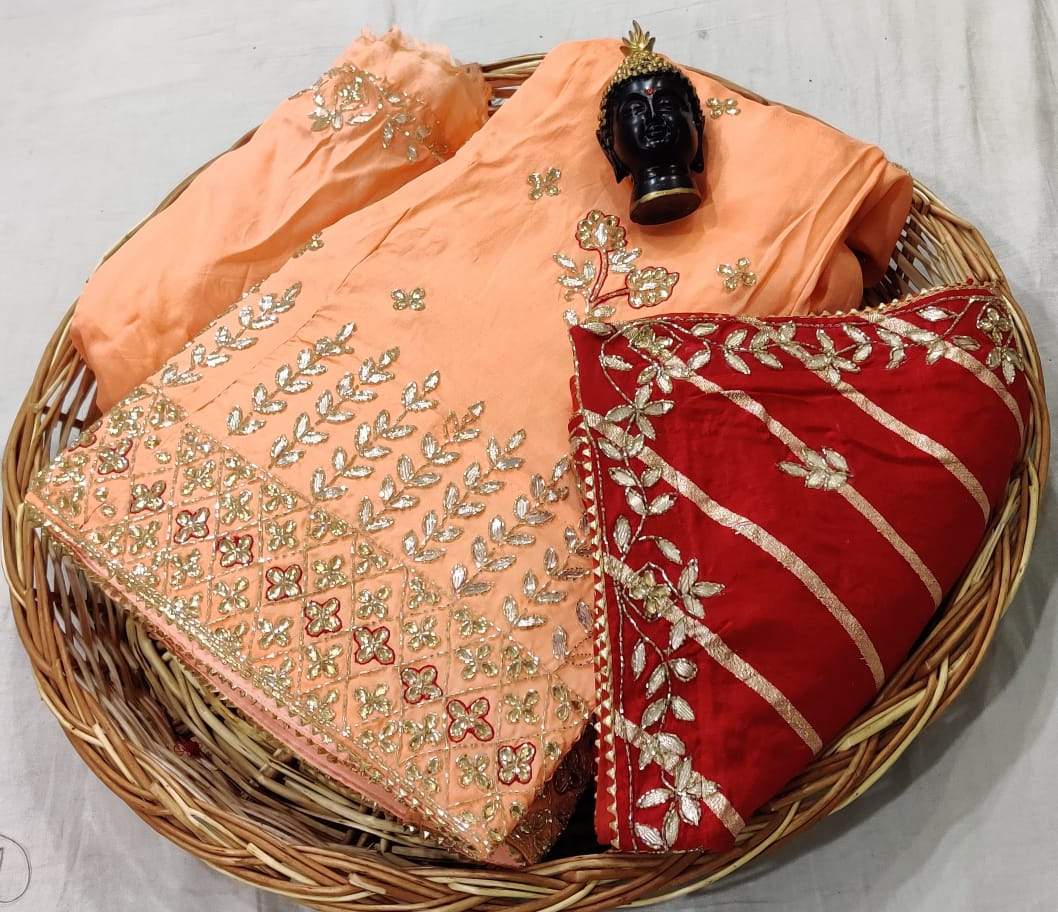 pure upada silk lehnga - KcPc Bandhani