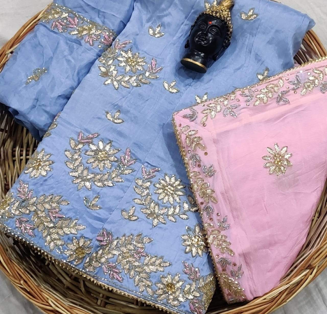 pure upada silk lehnga - KcPc Bandhani