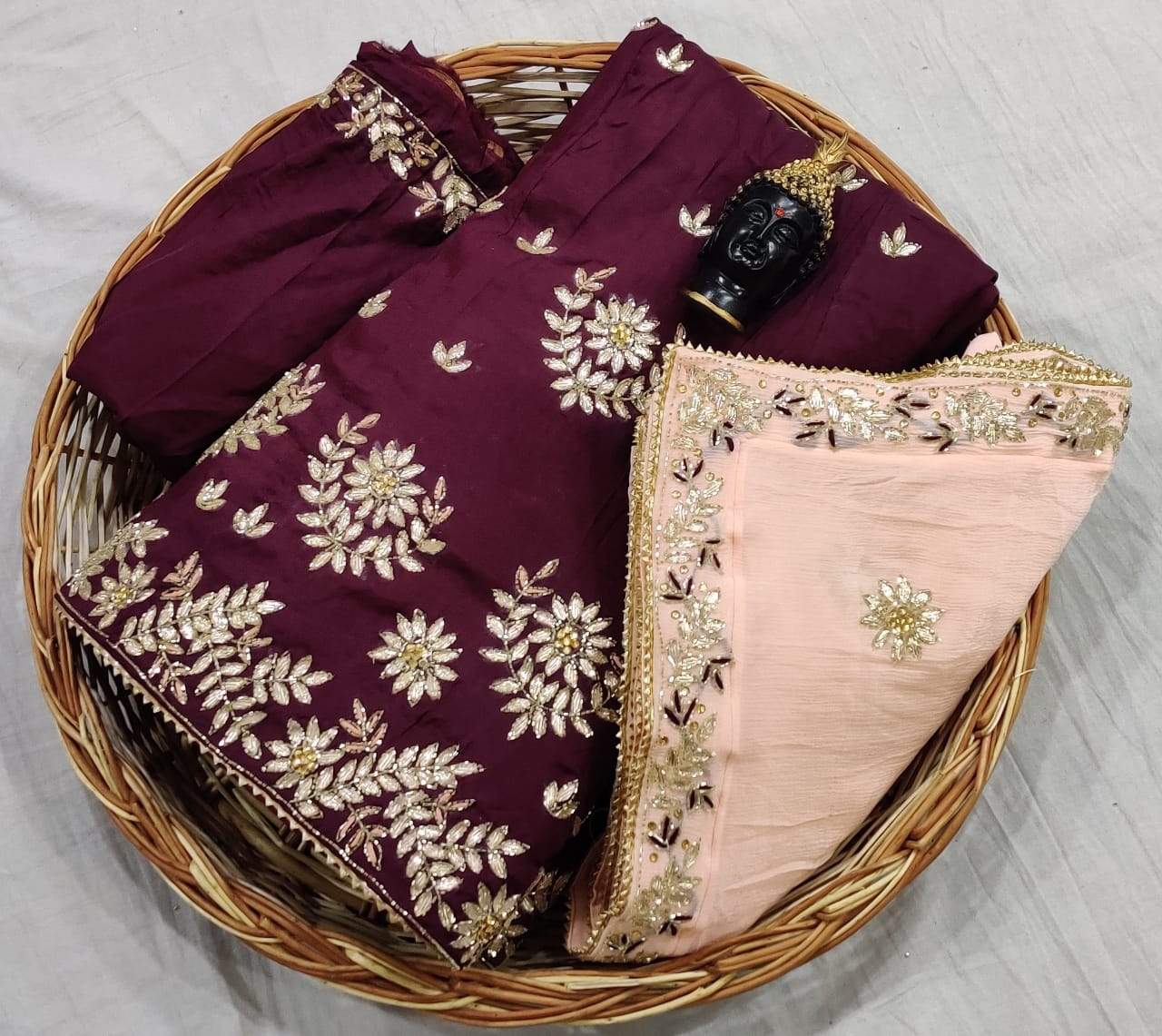 pure upada silk lehnga - KcPc Bandhani