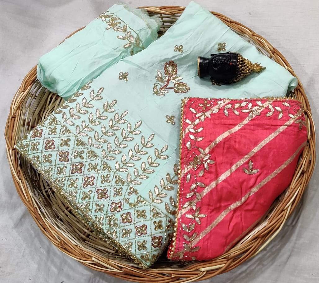 pure upada silk lehnga - KcPc Bandhani
