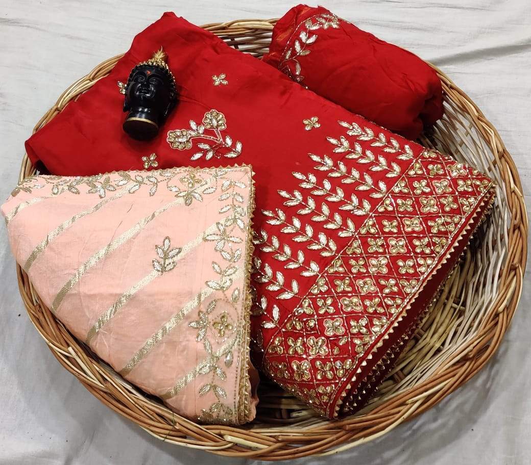 pure upada silk lehnga - KcPc Bandhani