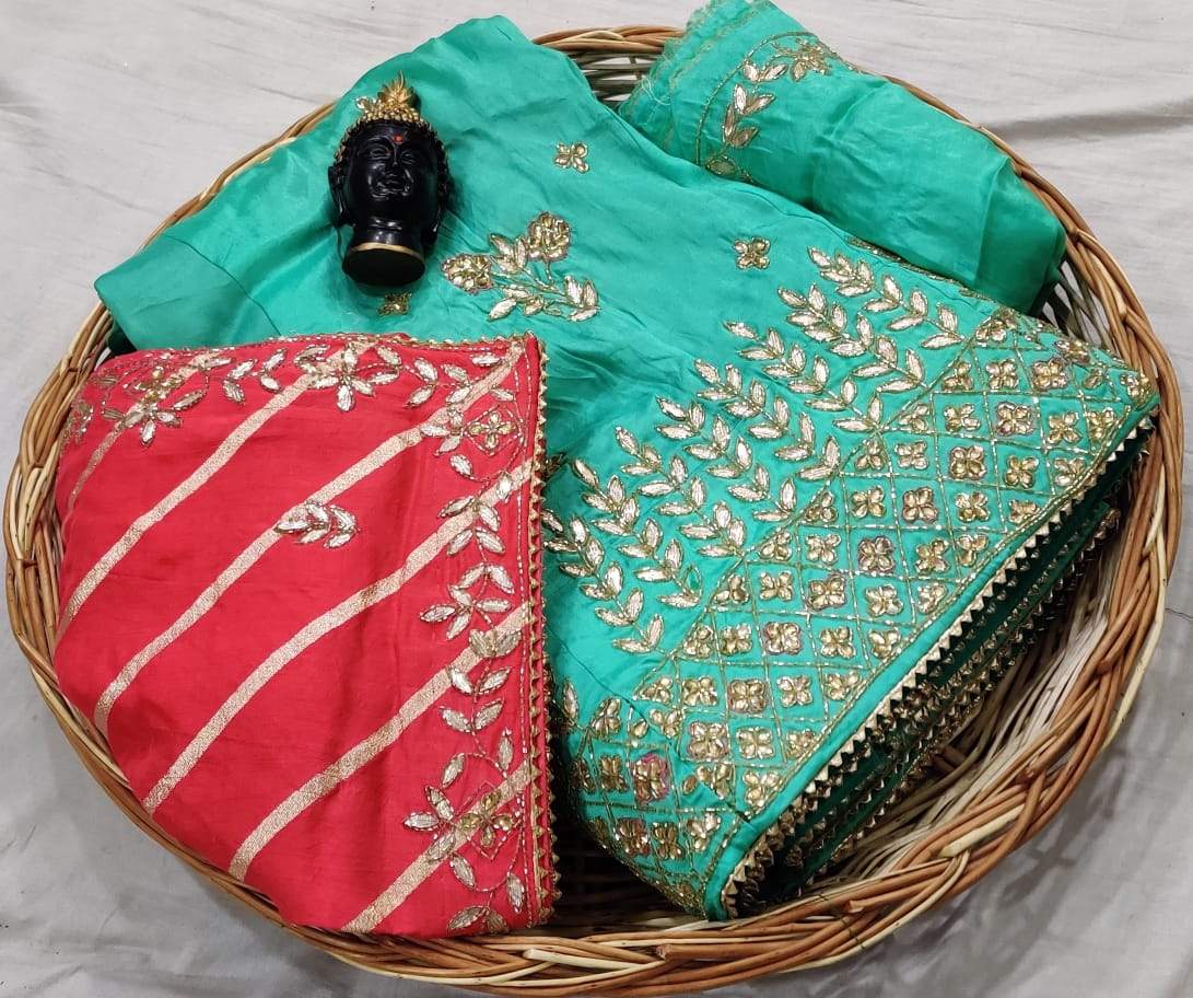pure upada silk lehnga - KcPc Bandhani