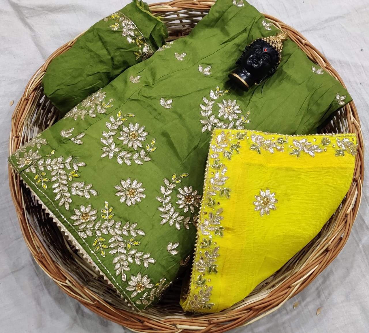 pure upada silk lehnga - KcPc Bandhani