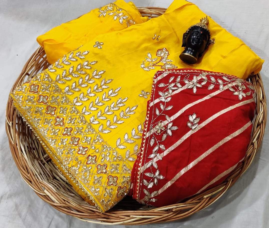 pure upada silk lehnga - KcPc Bandhani