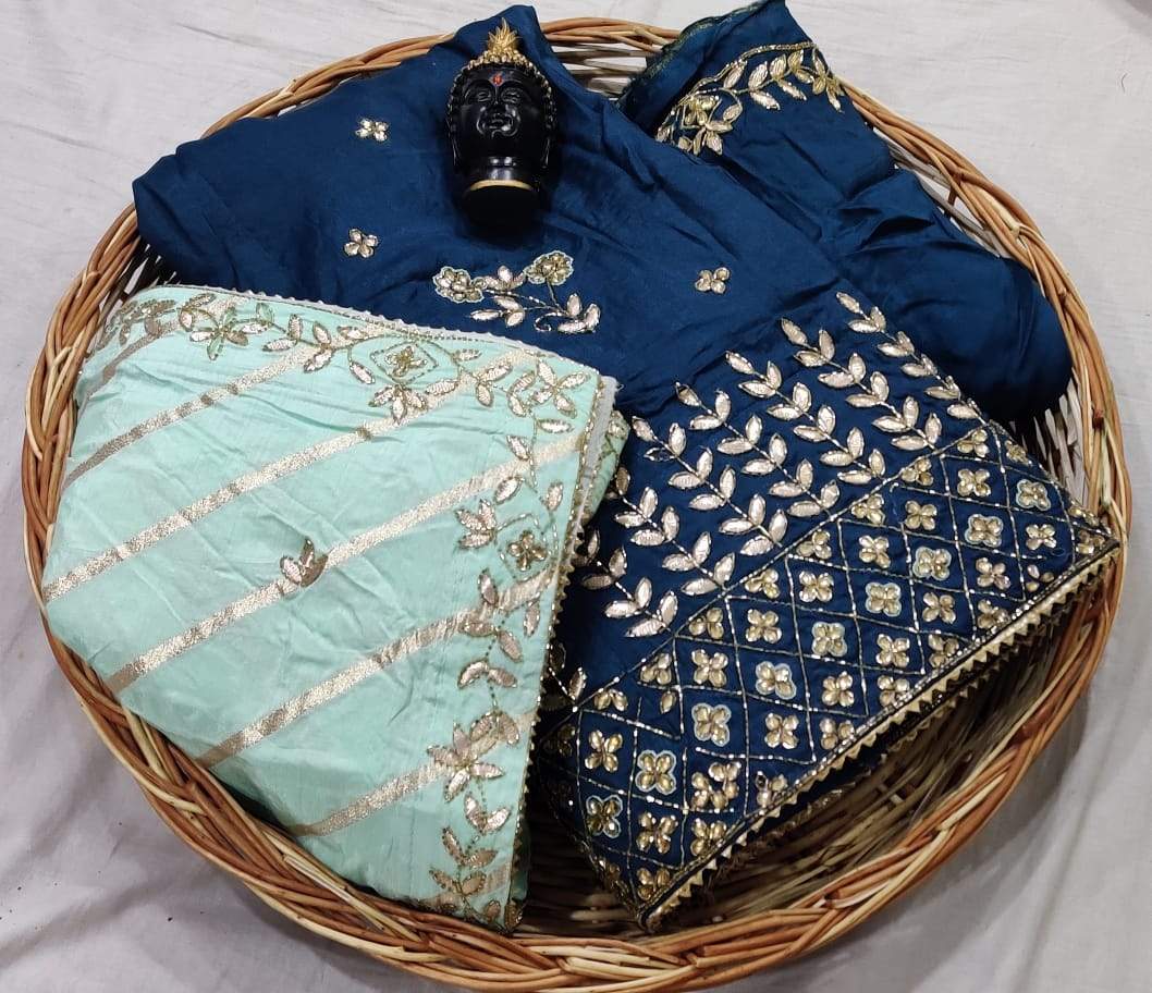pure upada silk lehnga - KcPc Bandhani