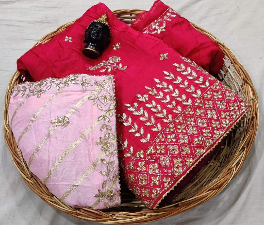 pure upada silk lehnga - KcPc Bandhani