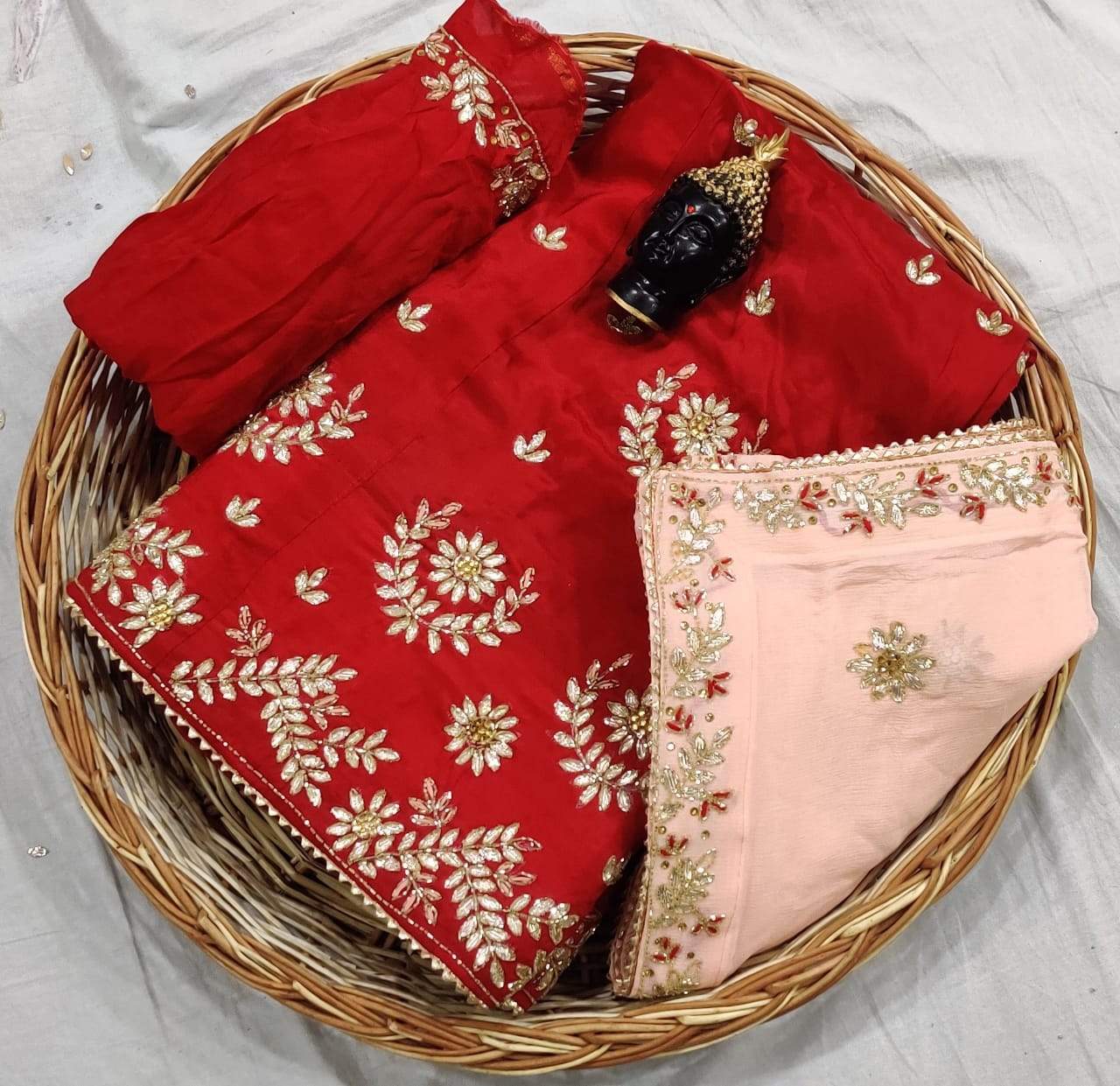 pure upada silk lehnga - KcPc Bandhani