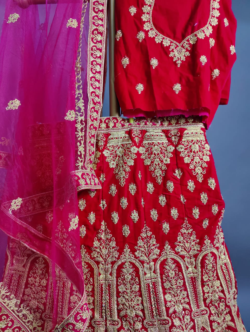 KCPC Designer Bridal Handwork Lehenga Chunni Set Bari Bes