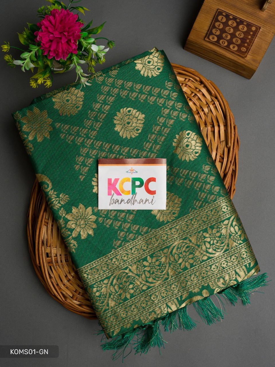 Kcpc Exclusive Ajrakh Shikara Pallu Style Kcpc Banarasi Jackard Silk Saree With Blouse Kcp
