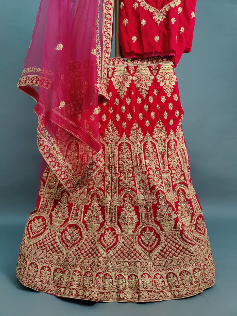 KCPC Designer Bridal Handwork Lehenga Chunni Set Bari Bes