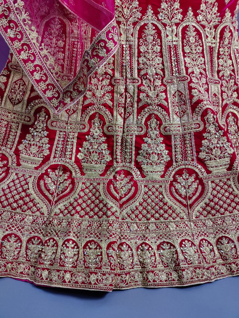 KCPC Designer Bridal Handwork Lehenga Chunni Set Bari Bes