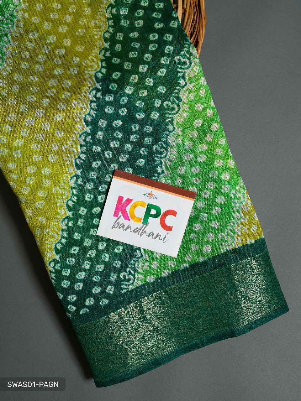 Sawan Special Pure Bandhani Cum Leheriya Cotton Silk Fabric Saree Kcpc Nr Saree