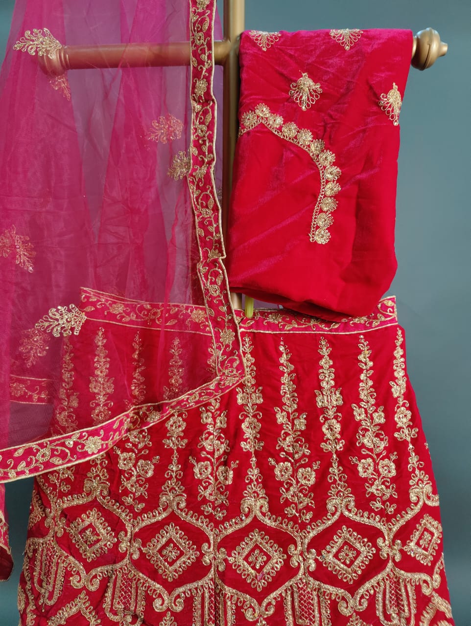 KCPC Designer Bridal Handwork Lehenga Chunni Set Bari Bes