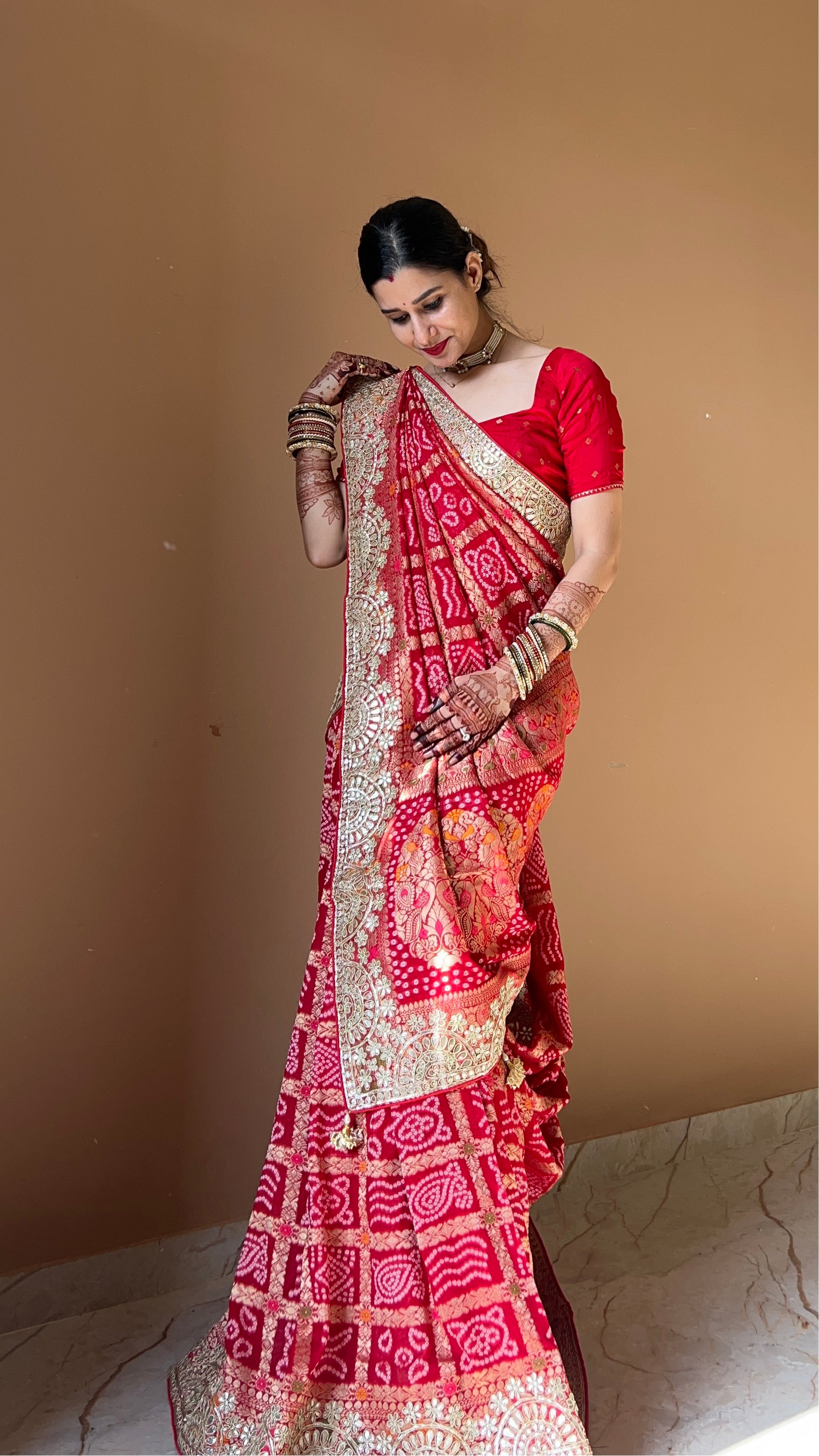 Karwachauth special Georgette bandhani saree
