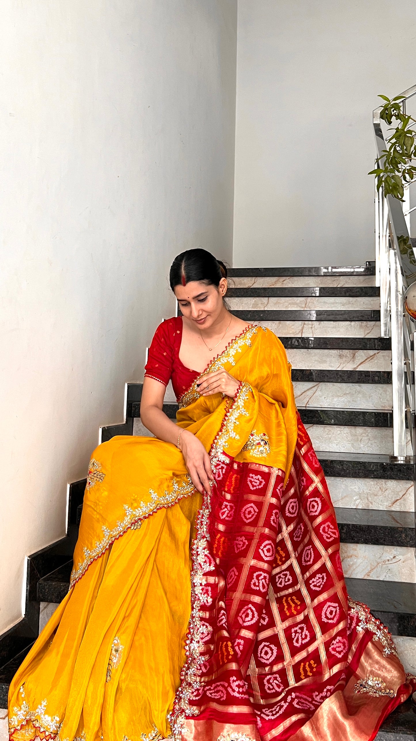Pure munga silk karwachauth saree