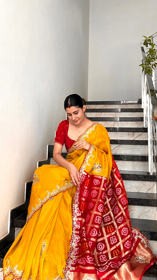Pure munga silk karwachauth saree