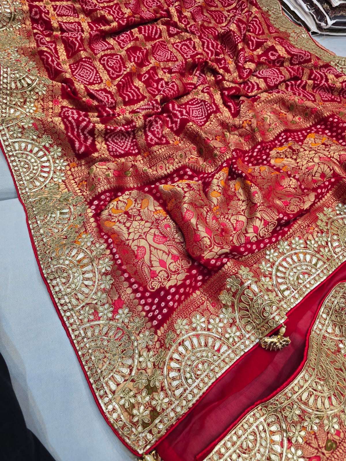 Karwachauth special Georgette bandhani saree