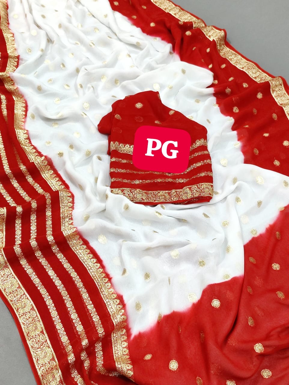 Priyazgallery Pure georgette jaipuri saree