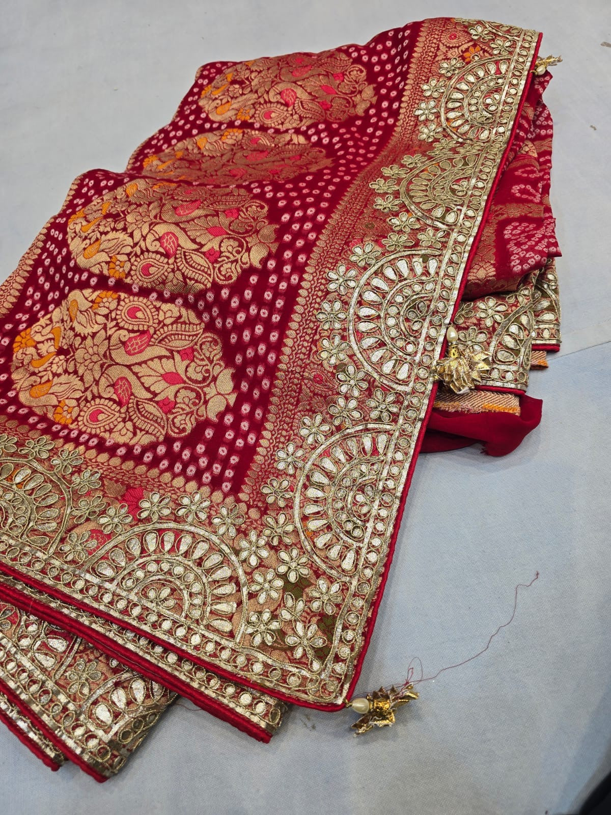Karwachauth special Georgette bandhani saree