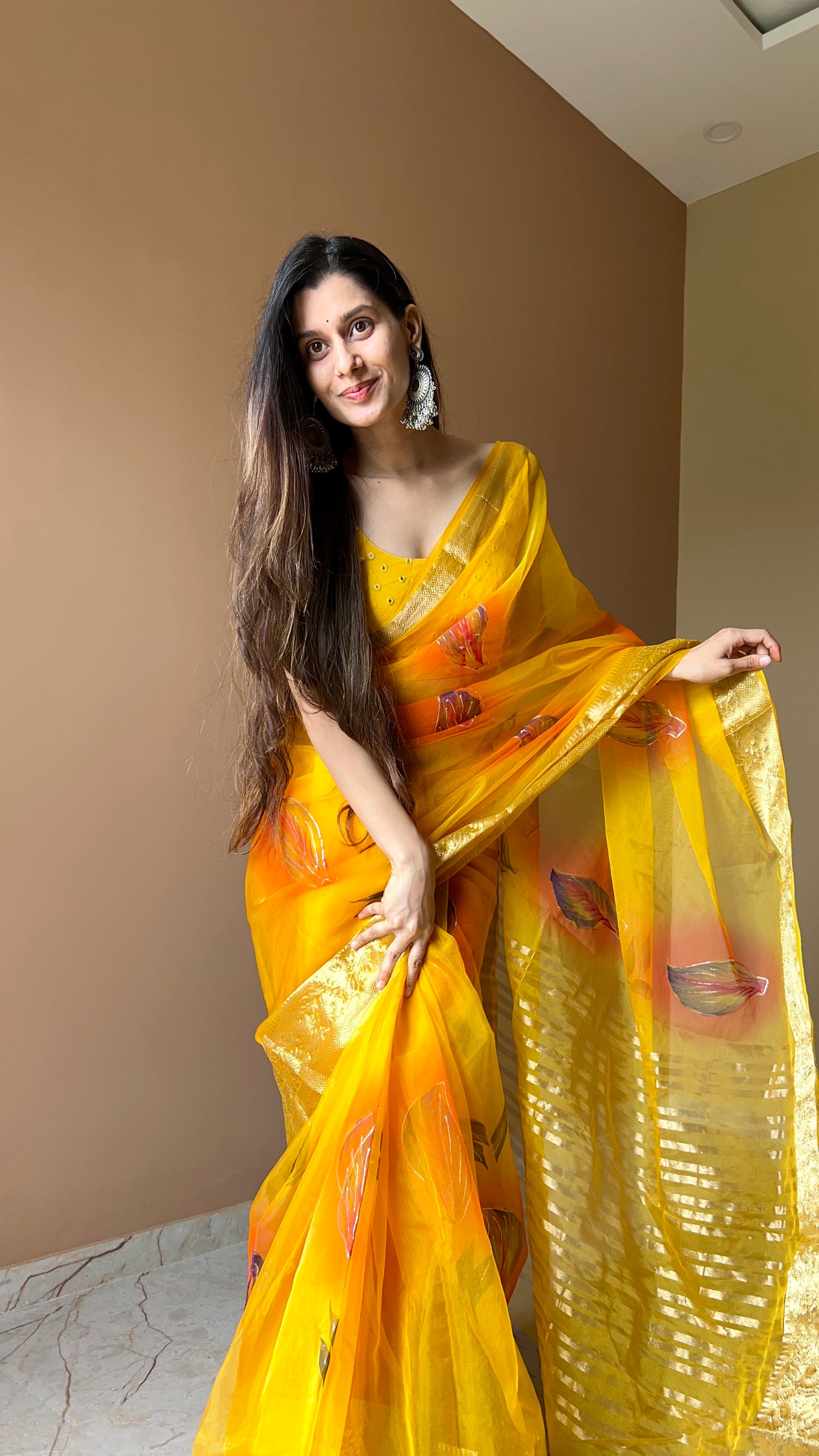 Beautiful Orgenja saree 💛