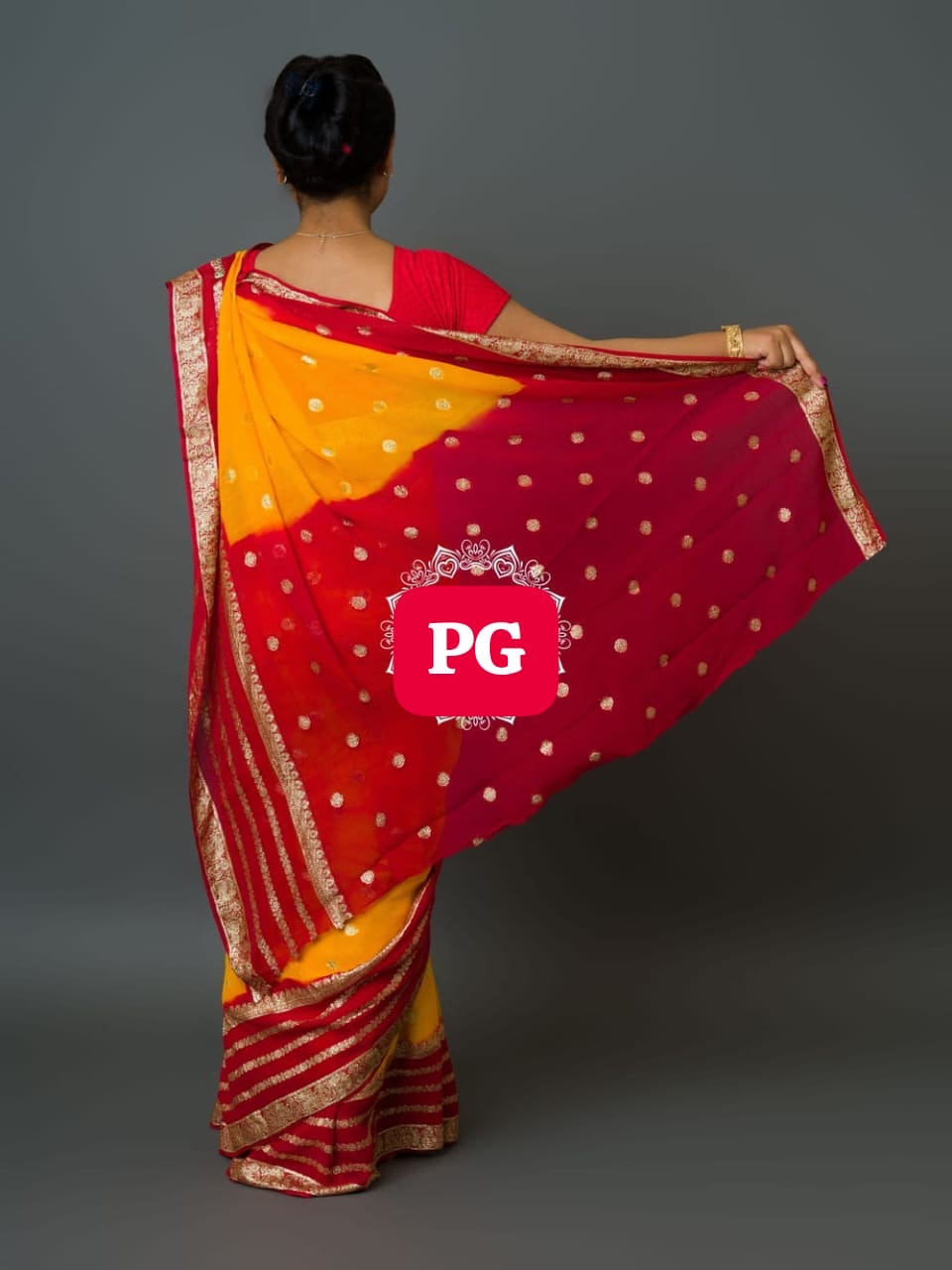 Priyazgallery Pure georgette jaipuri saree