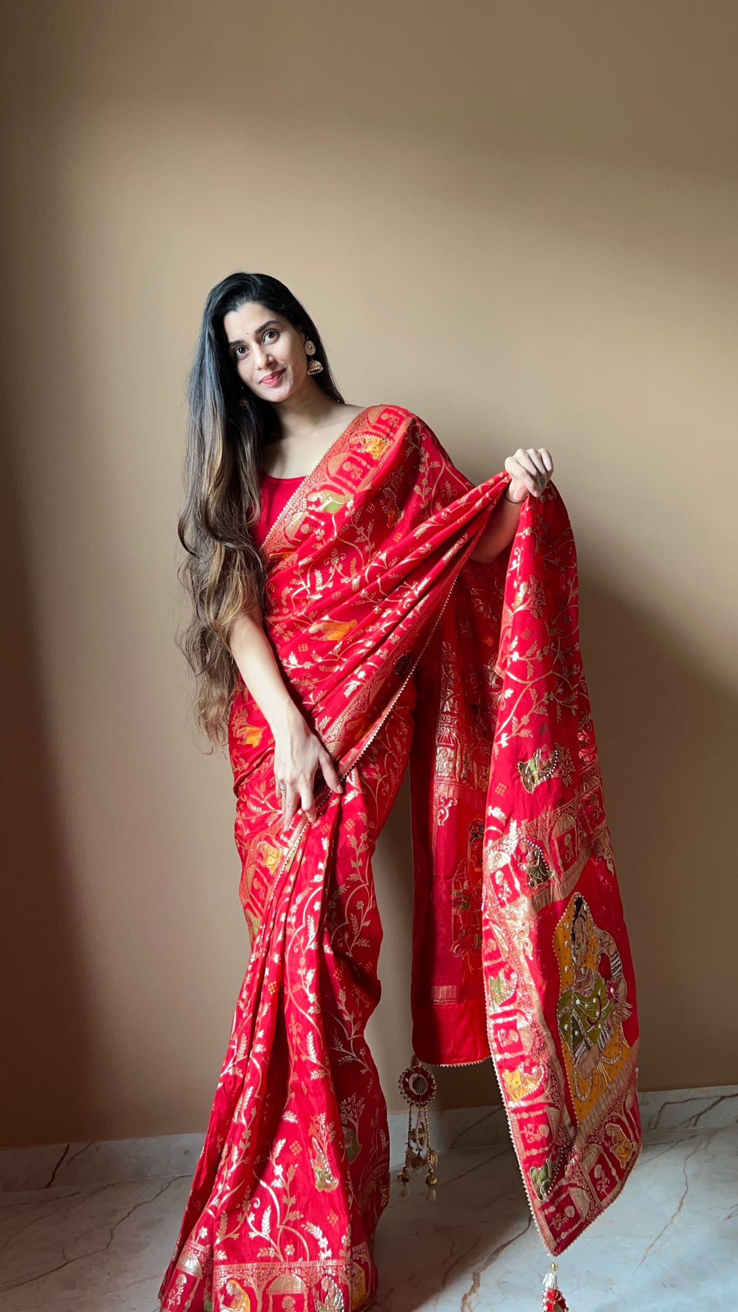 Latest pure munga silk fabric karwa Chouth special saree smj