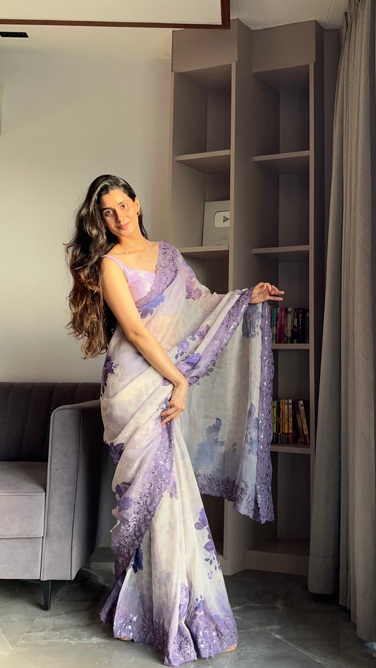 Magicgold organza sarees with viscose embroidery