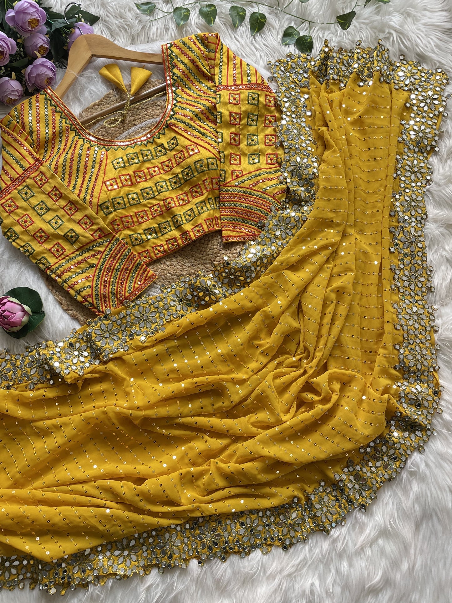 Bollywood mirror designer saree