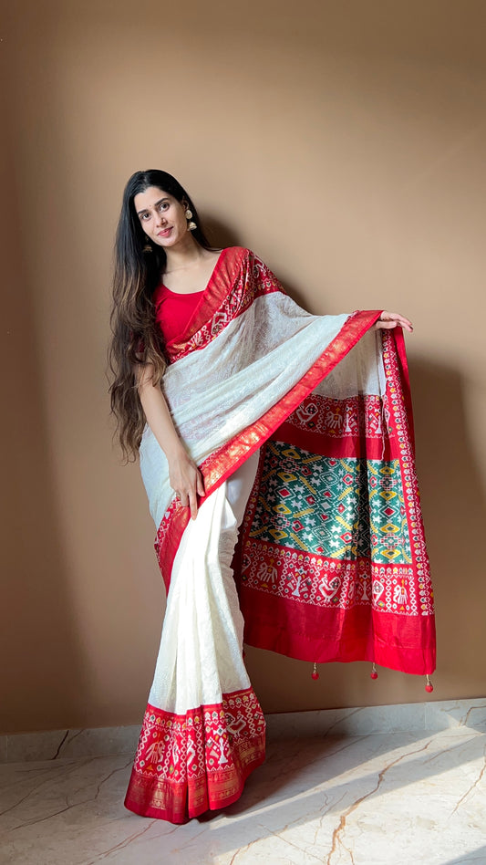 Georgette chikankari lucknowi embroidered saree