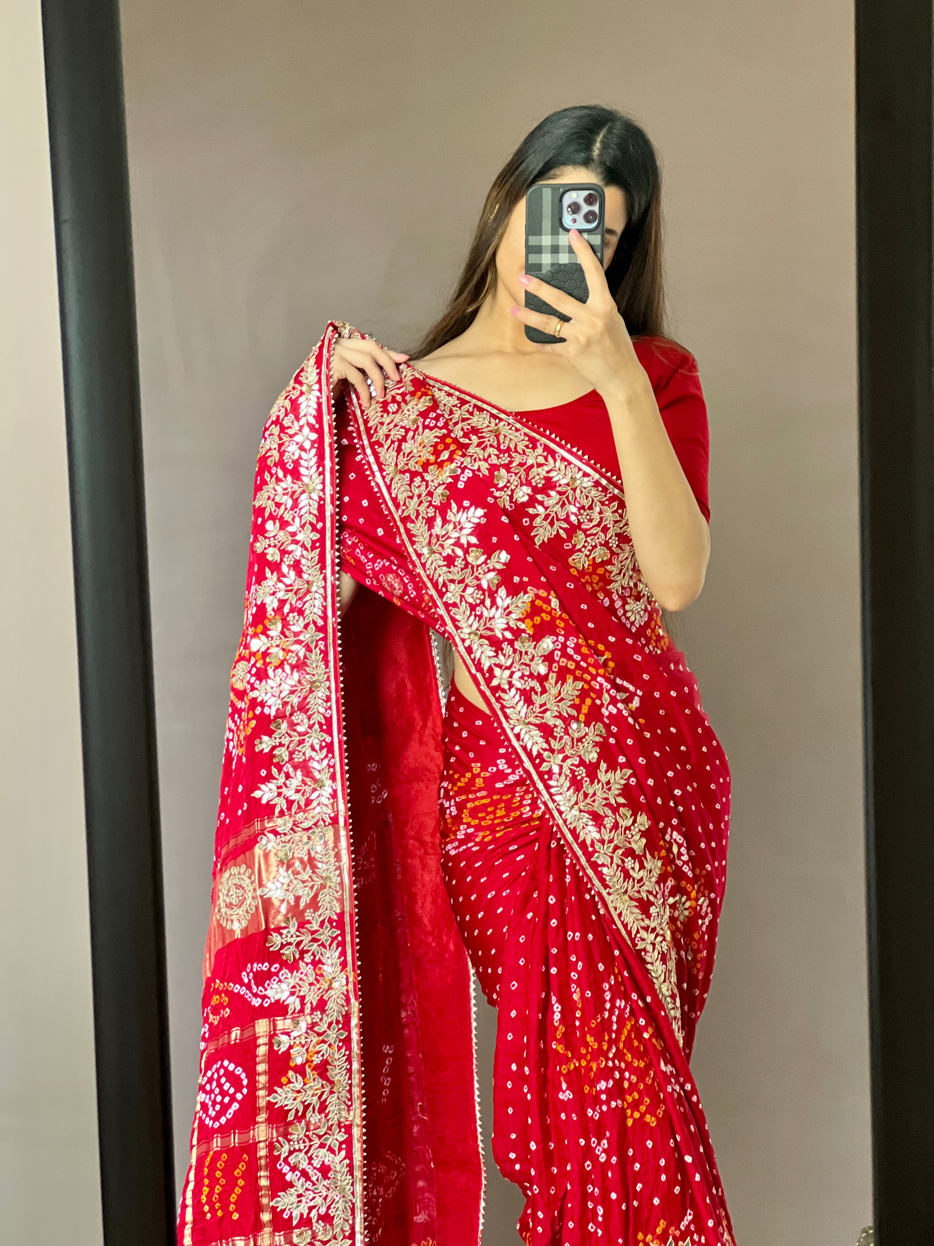 Georgette Chunri Saree | 3d-mon.com