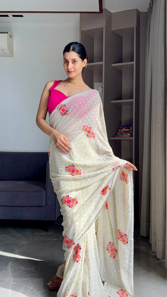Chiffon floral saree 1001