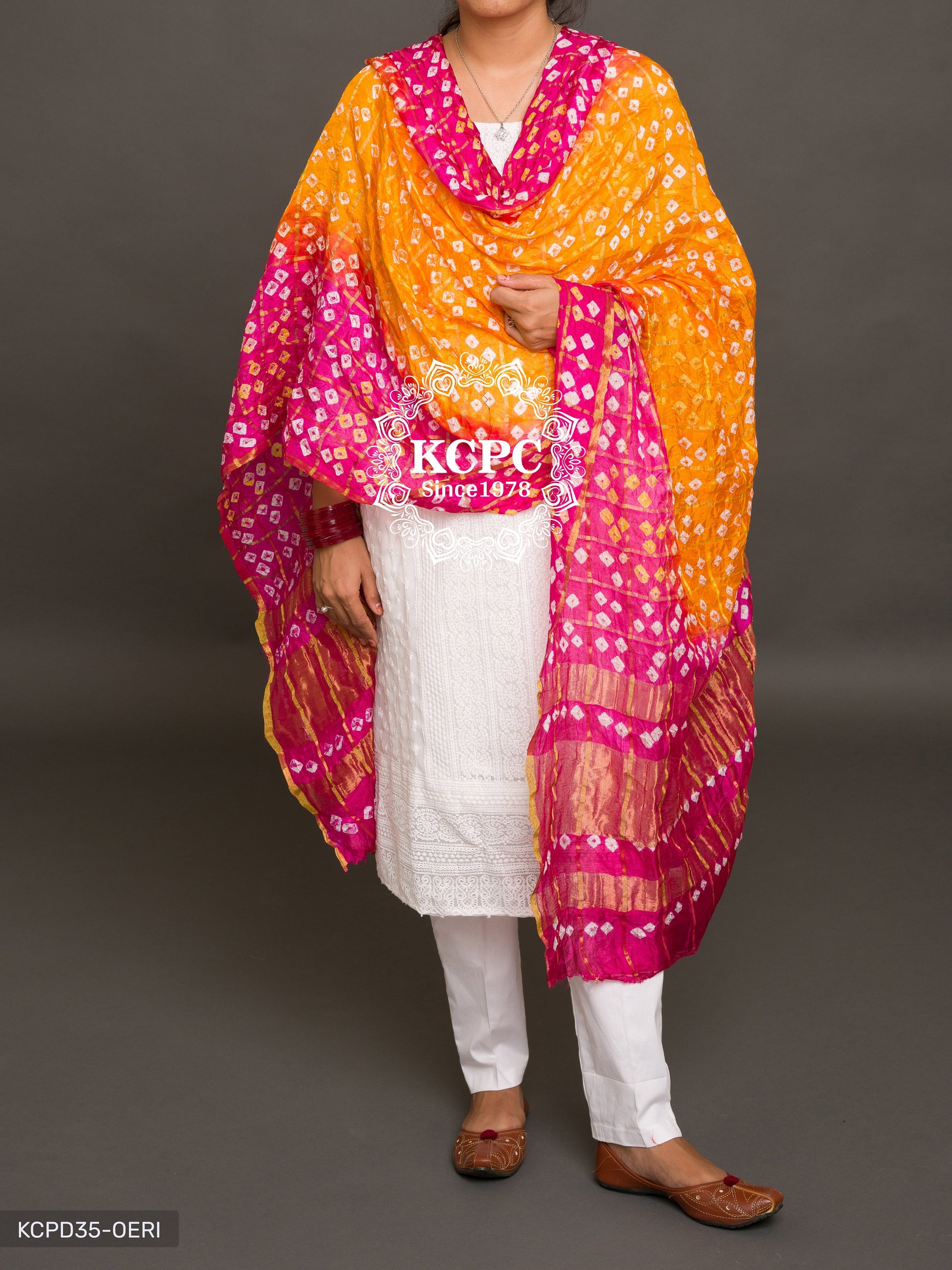 Ghatchola Bandhej Silk Dupattas Or Kc Orange Rani Dupatta