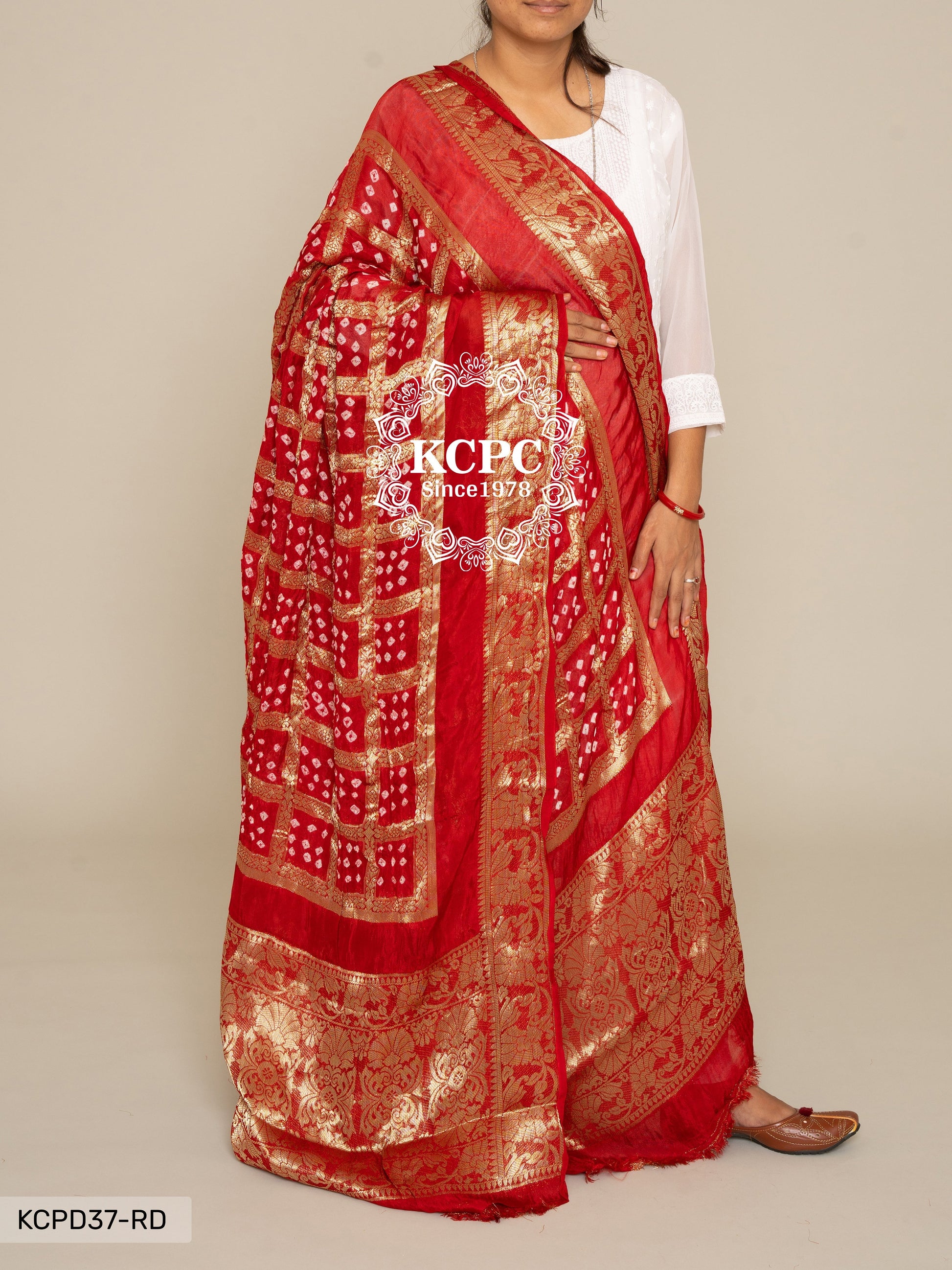 Pure Viscos Silk Bandhani Ghatchola Dupatta Or Kc