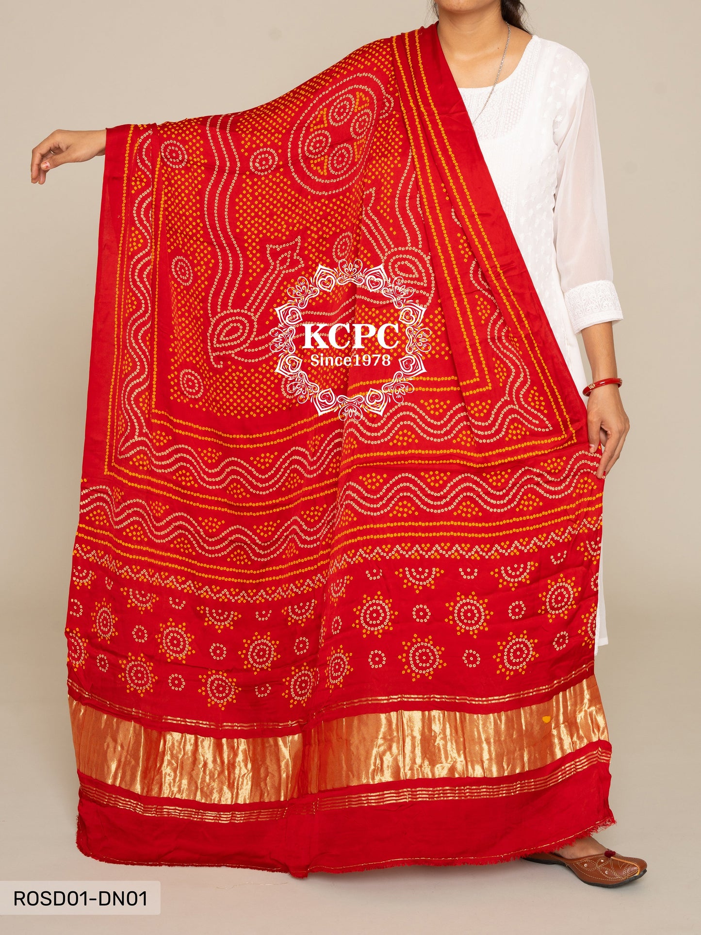 Gaji Silk Bandhani Lagdi Patta Dupattas Nr Kcpc Dupatta