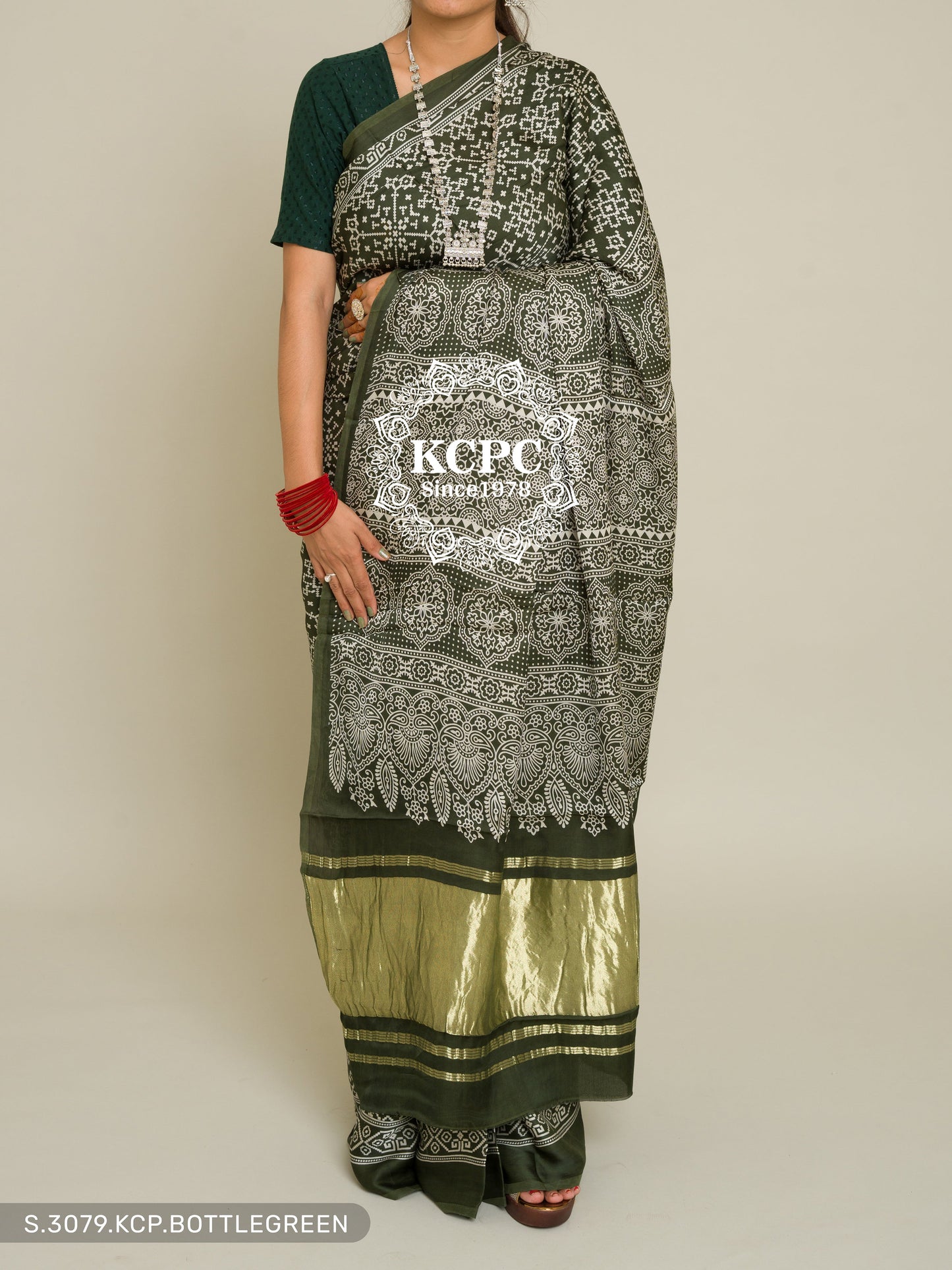 Pure Ajrakh Modal Silk With Patola Style Saree Kcpc Dr Saree