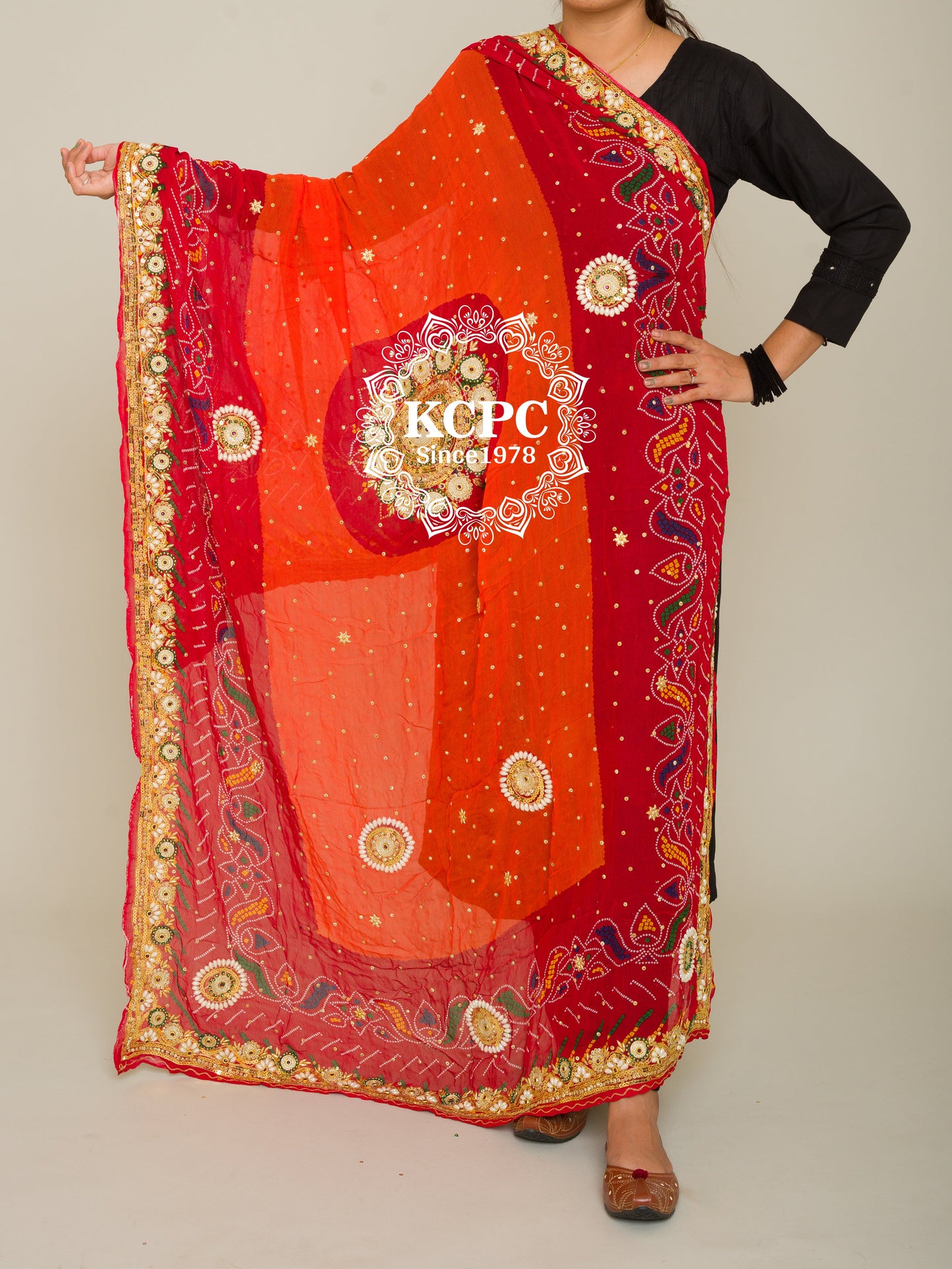 Pure Georgette Rajasthani Chunri Dupattas, DR, KC